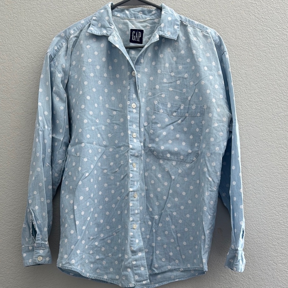 GAP Light Blue Polka Dot Women’s Shirt